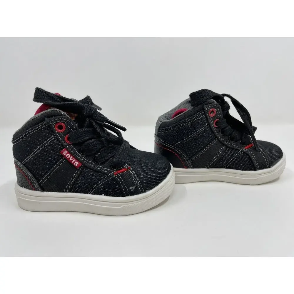 Levis Baby Shoes Sneakers Size 5 Black/White/Red Children Boot Tennis